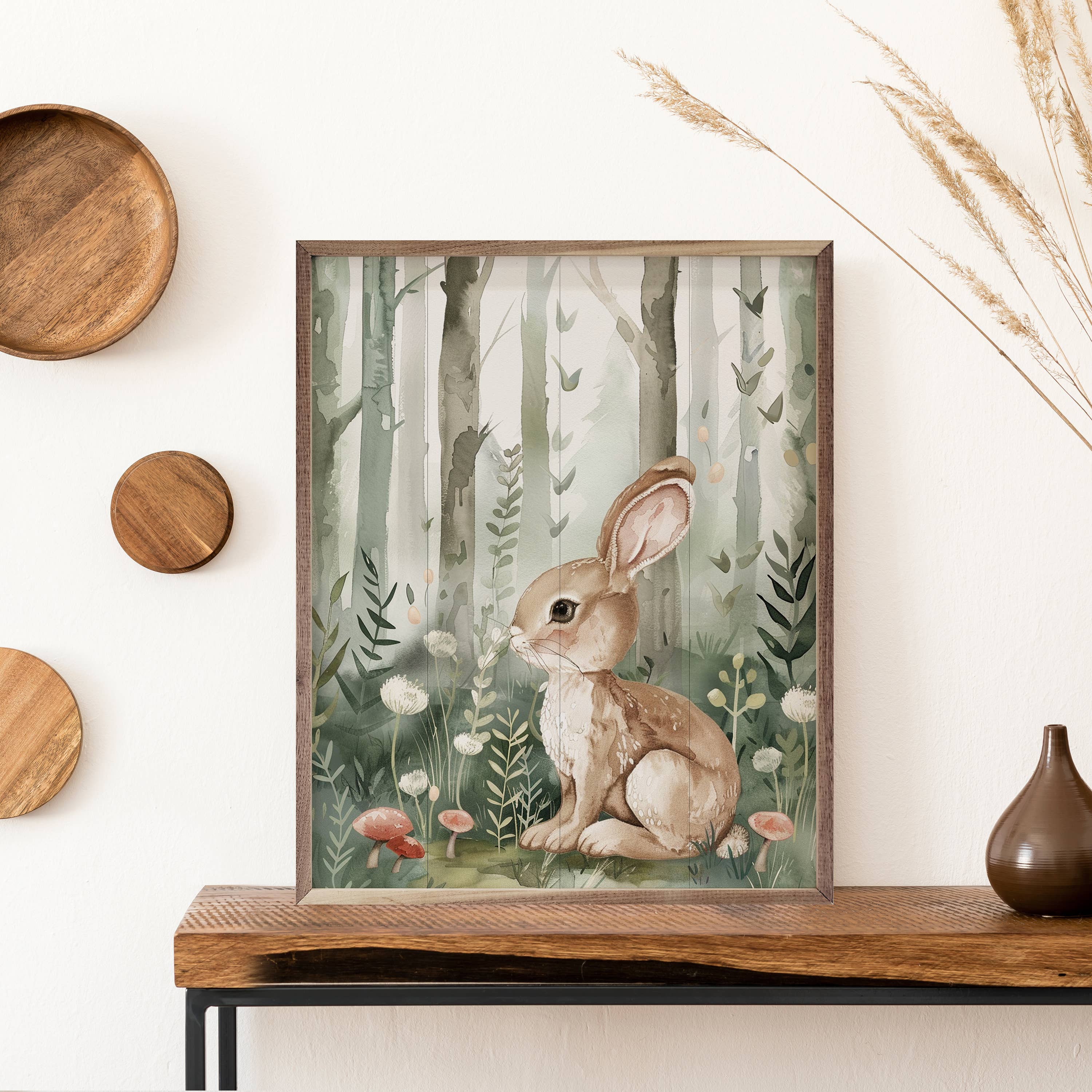 Woodland Animal Bunny: 16 x 20 x 1.5