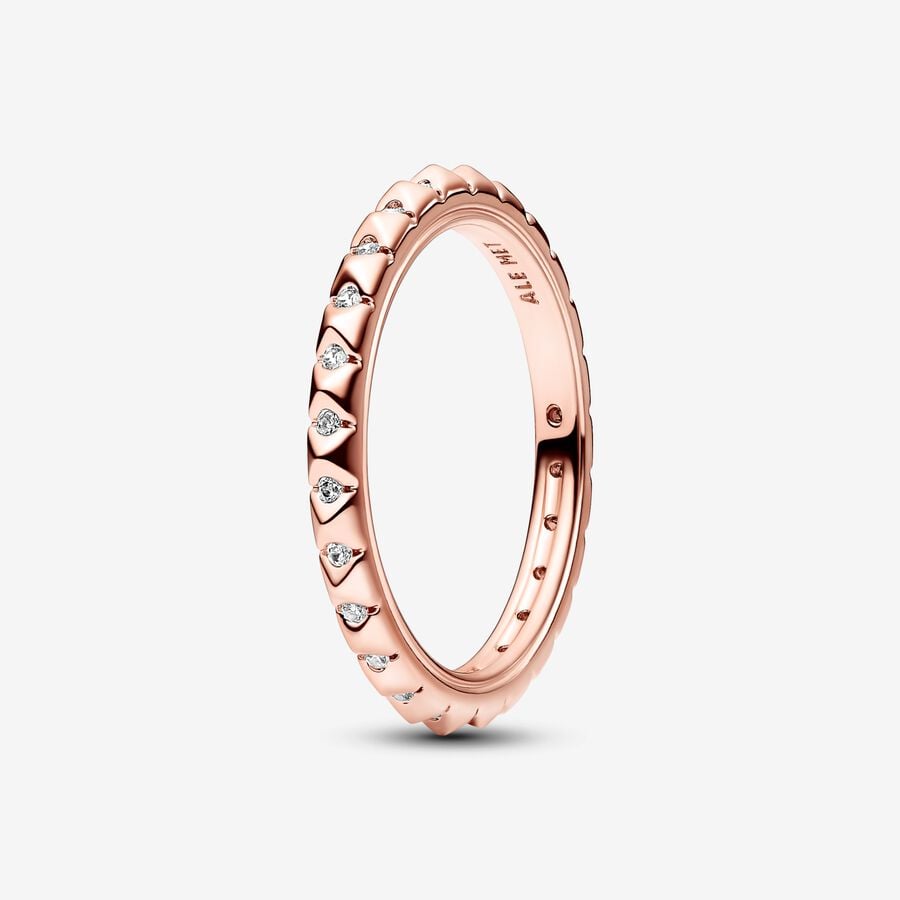 14k Rose-gold Plated Pyramids Ring - Pandora - 182800C01