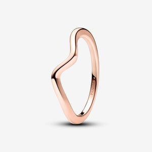 14k Rose Gold-plated Polished Wave Ring - Pandora - 183095C00 (*Phasing Out-No Special Orders*)