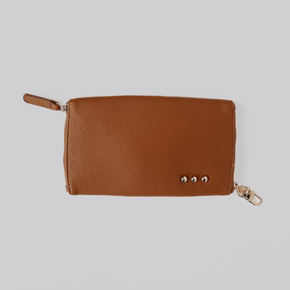 Skyla 2-in-1 Glasses Case Holder: Brown