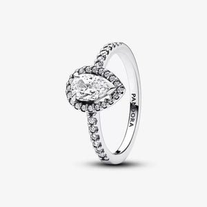 Sparkling Pear Halo Ring - Pandora - 192835C01