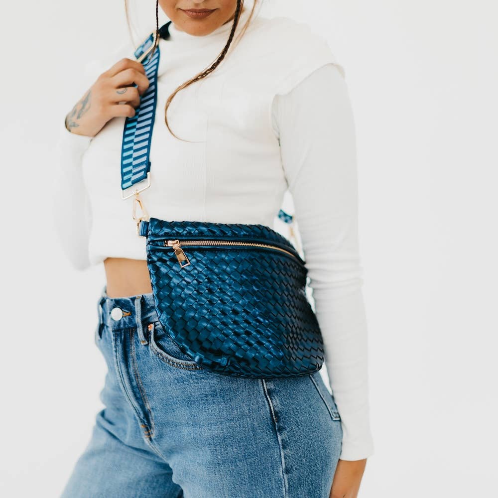 Westlyn Woven Bum Bag *NEW COLORS ADDED*: Woven Checkered Navy