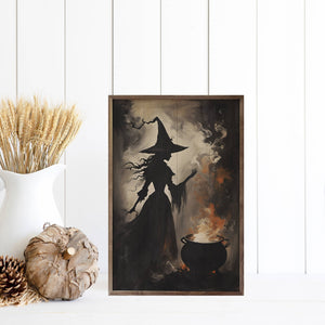 Magic And Mystery Witch With Cauldron: 10 x 16 x 1.5