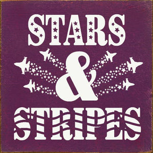 Stars & Stripes (Military Jet) Wood Sign: Old Blue