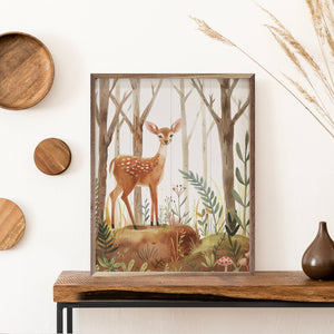 Woodland Animal Deer: 8 x 10 x 1.5