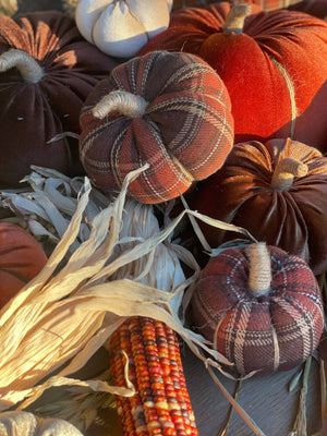 CF-3175 - XL Harvest Plaid Fall Fabric Pumpkin