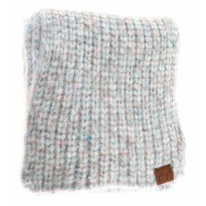 Soft Ribbed Oblong C.C Scarf SF2074: Dk. Grey Multi