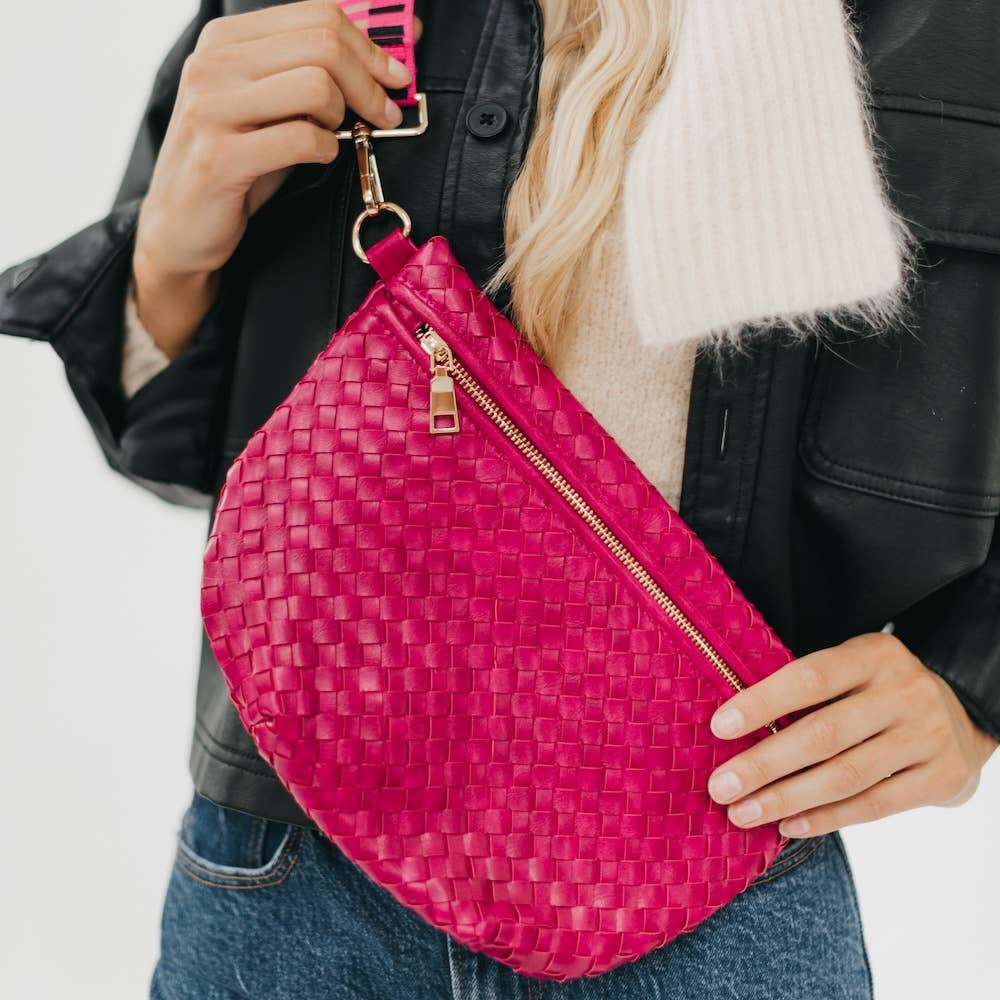 Westlyn Woven Bum Bag *NEW COLORS ADDED*: Woven Checkered Navy