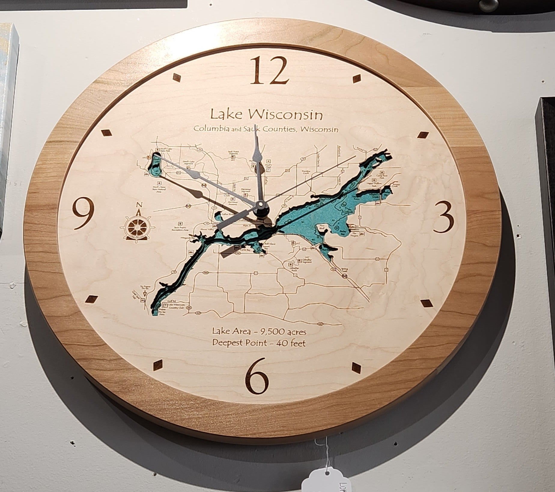 Bathymetry - Lake Wisconsin - Clock