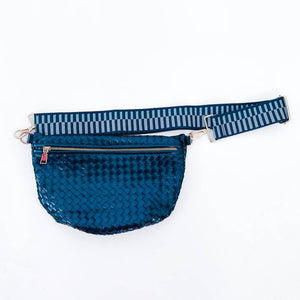 Woven Bum Bag Metallic Gunmetal