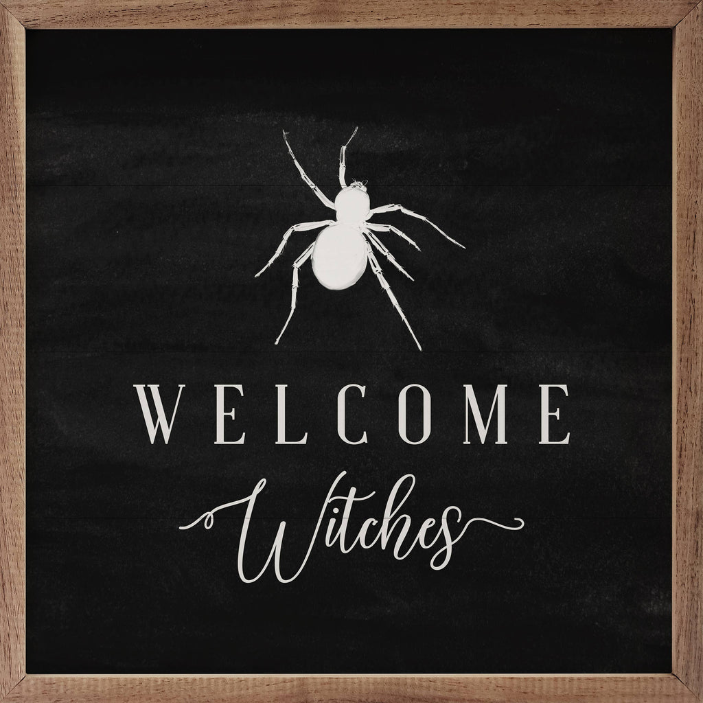 Welcome Witches Spider Black: 12 x 12 x 1.5