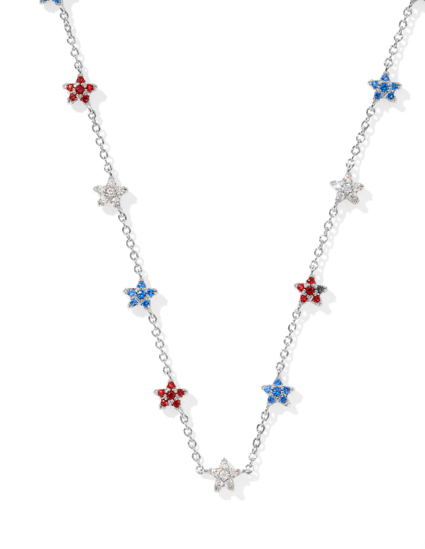 SIERRA STAR CRYSTAL STRAND NECKLACE 0- SILVER TONE RHODIUM OVER BRASS - KENDRA SCOTT