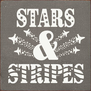 Stars & Stripes (Military Jet) Wood Sign: Old Blue
