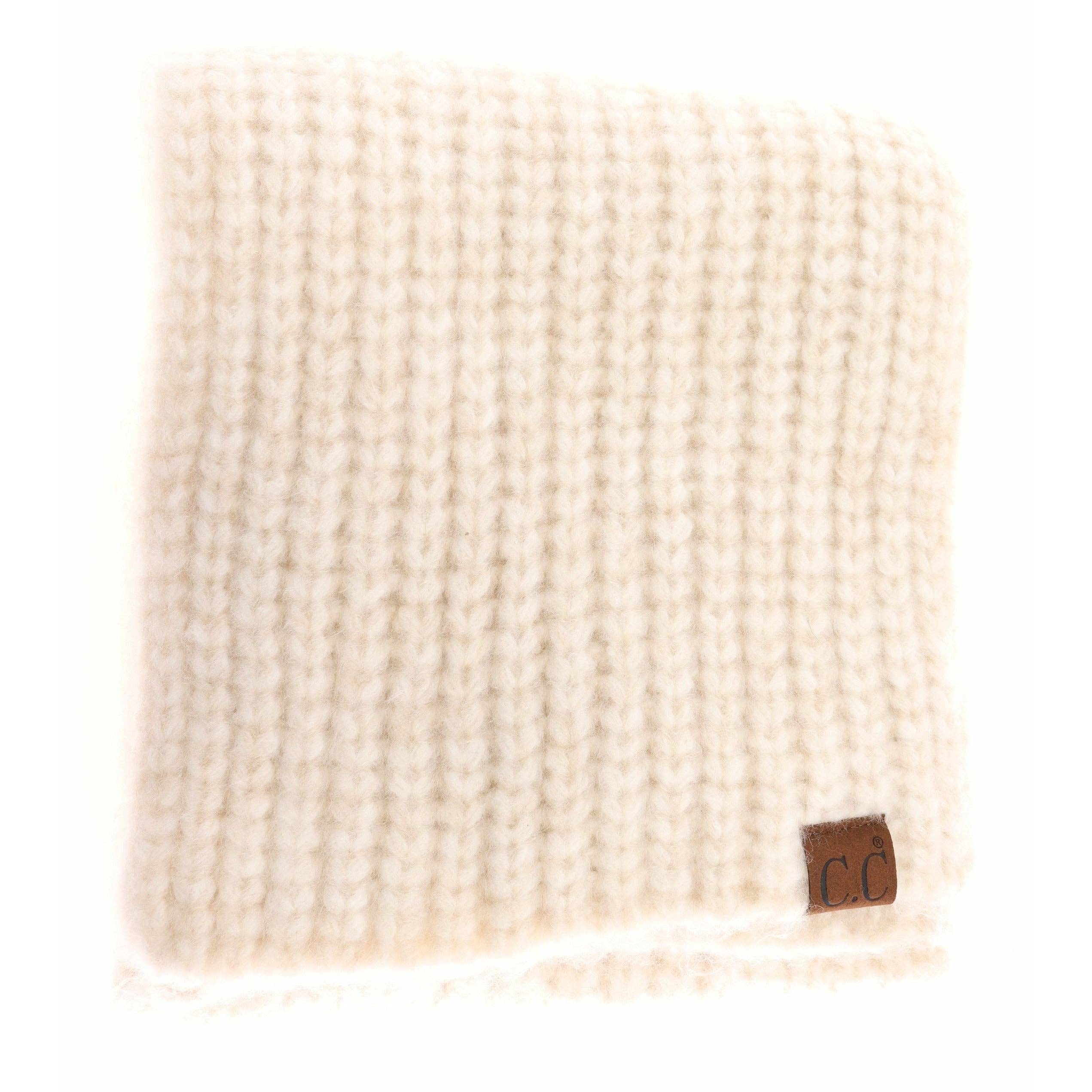 Soft Ribbed Oblong C.C Scarf SF2074: Dk. Grey Multi