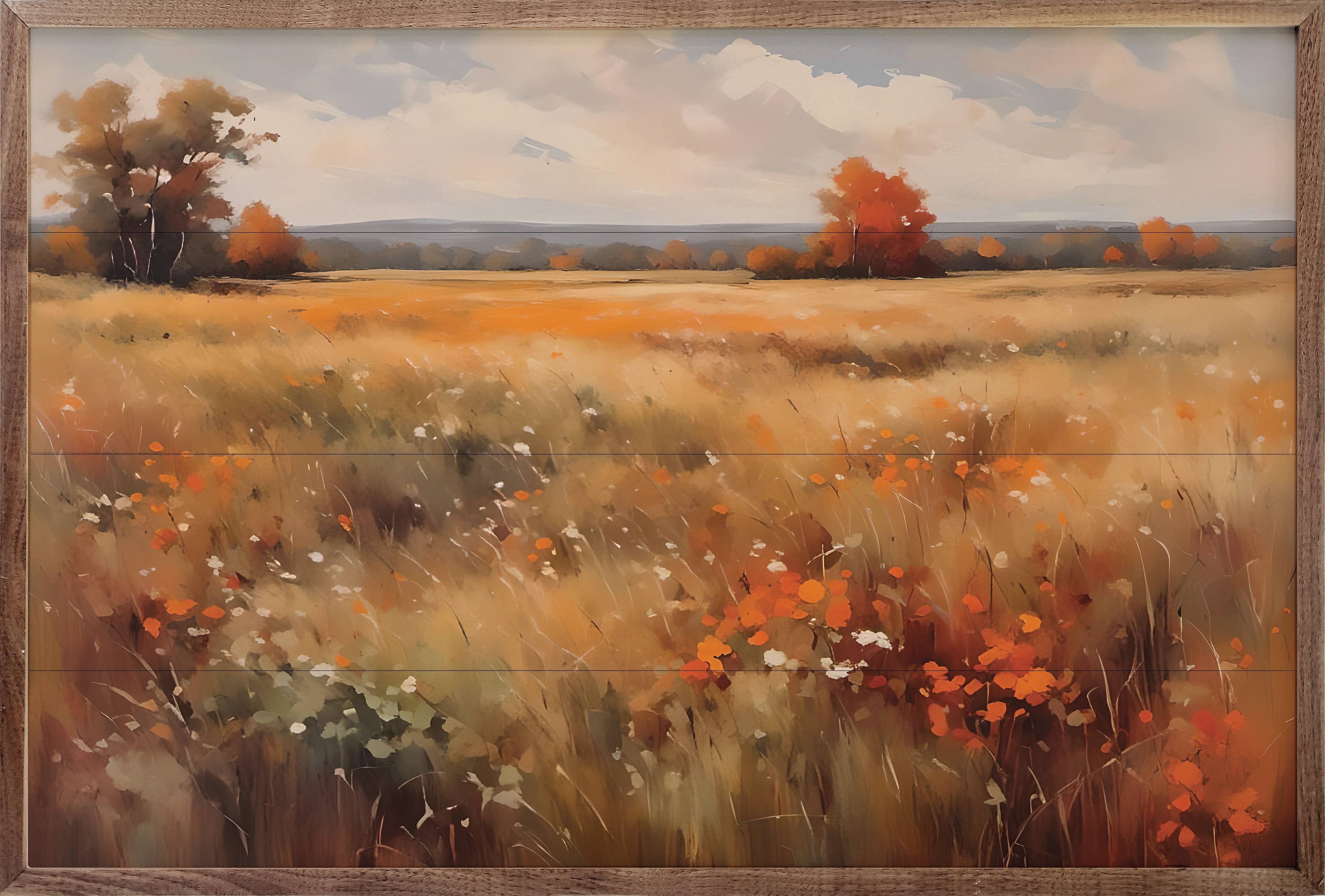 Autumn Field With Orange: 8x5