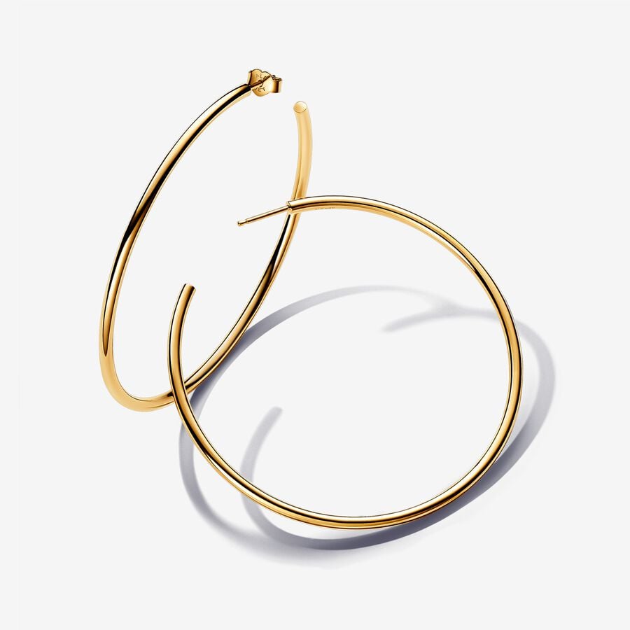 14k Gold-plated Open 65 mm Hoops - Pandora - 263312C00