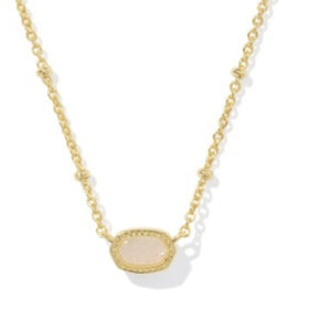 MINI ELISA SATELLITE SHORT PENDANT NECKLACE - IRIDESCENT DRUSY