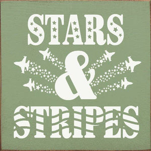 Stars & Stripes (Military Jet) Wood Sign: Old Blue