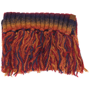 Ombre Knit Scarf with Fringe SF9004: Black/Grey Mix