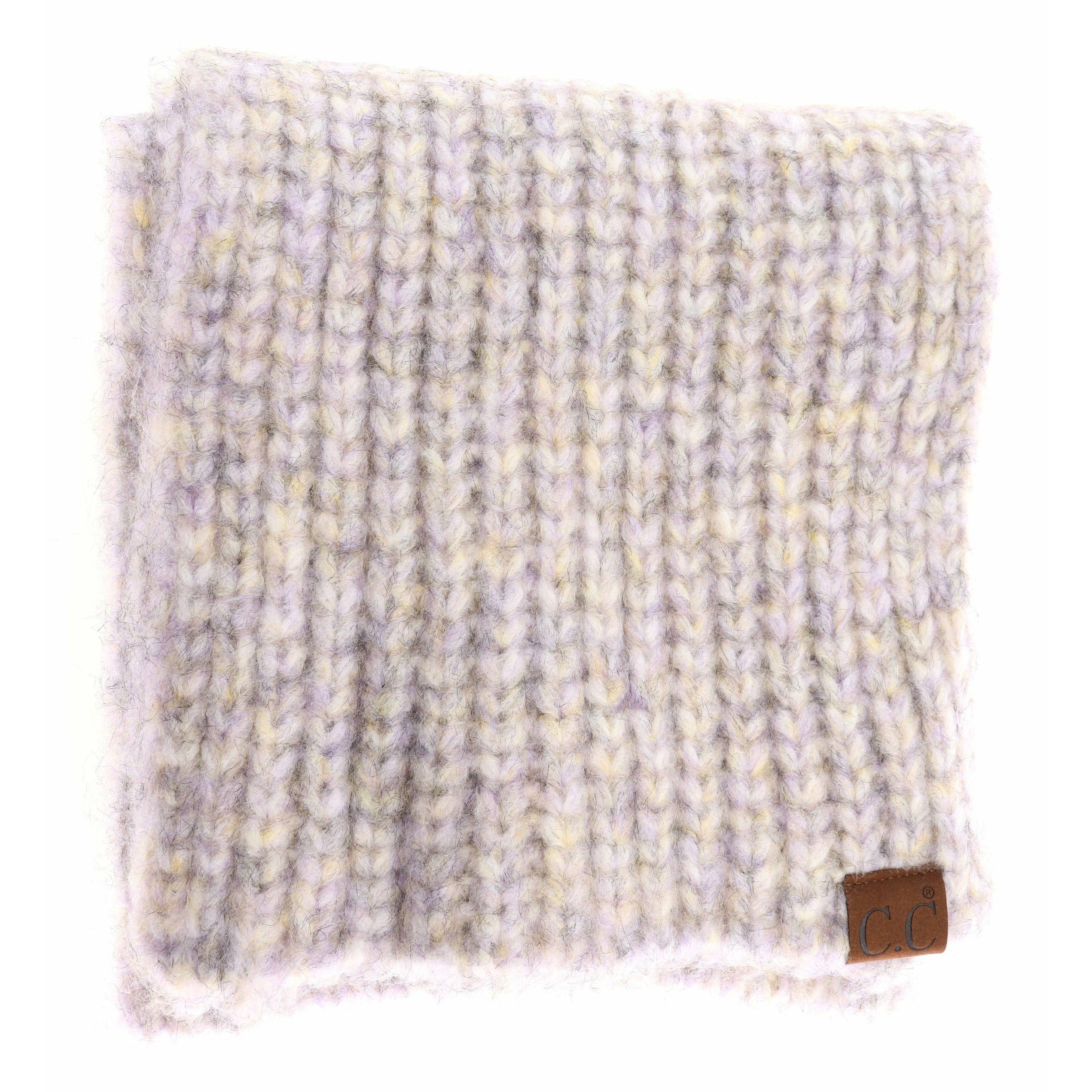 Soft Ribbed Oblong C.C Scarf SF2074: Melange Grey Multi