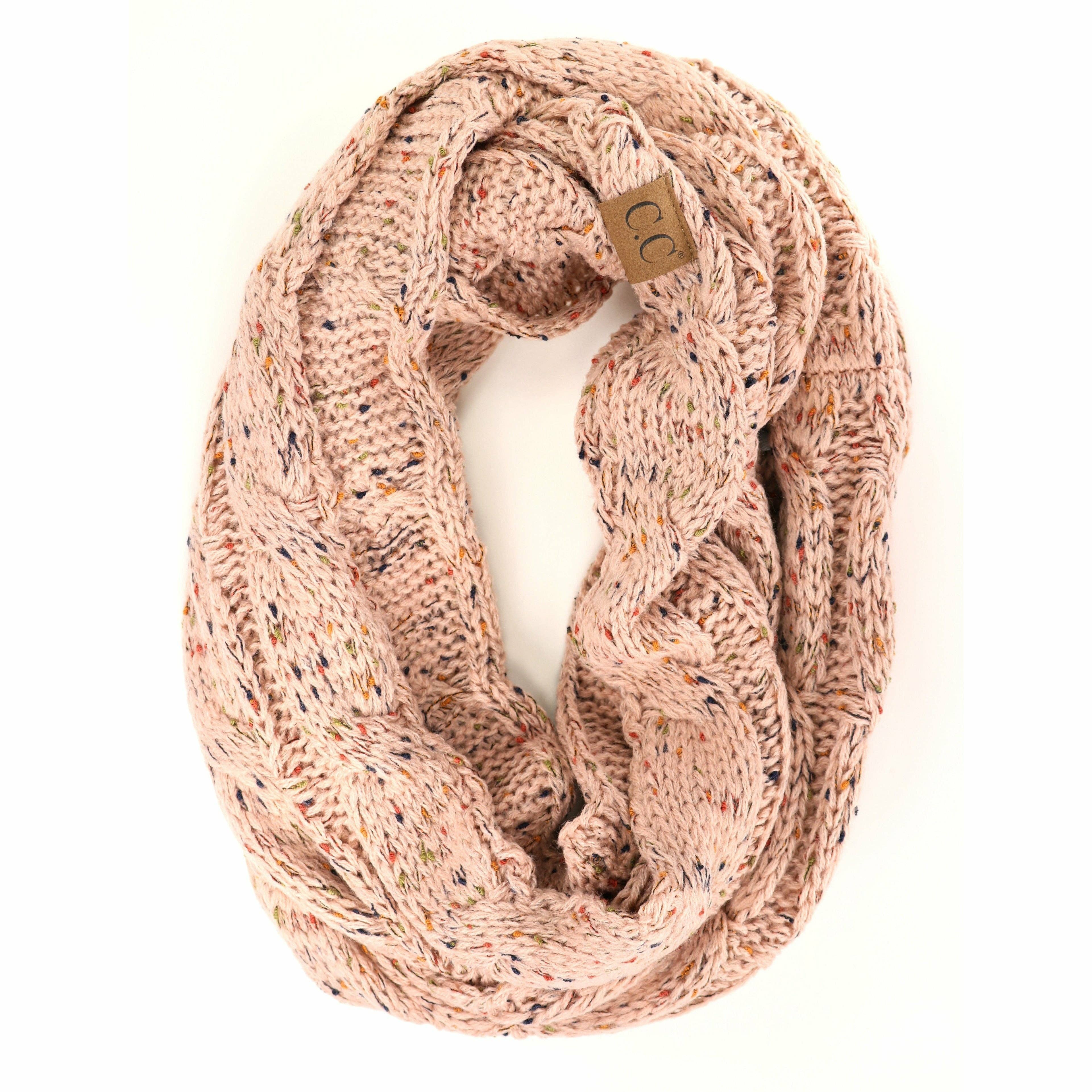 Flecked CC Infinity Scarf SF33: Natural Grey