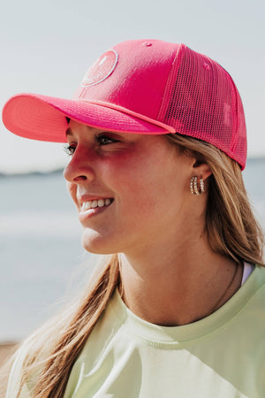 Lakegirl Trucker Cap Smile Hot Pink
