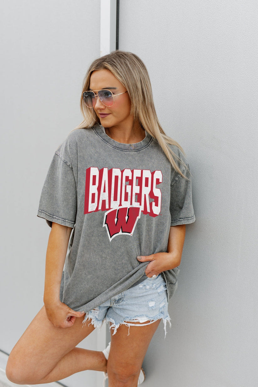 Wisconsin Badgers Oversized Tee - Gray