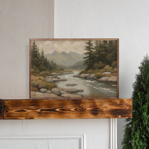 Pines and River Valley: 24x16