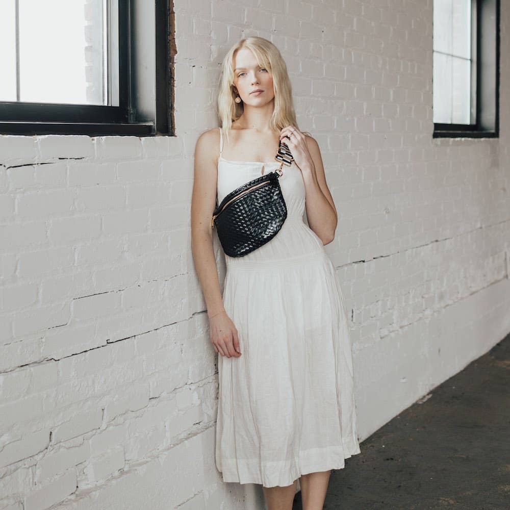 Woven Bum Bag : Checkered Black