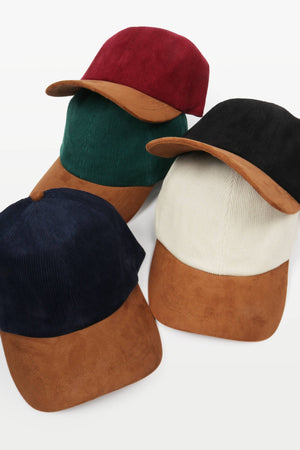 Suede Fall Winter Baseball Cap: Cognac
