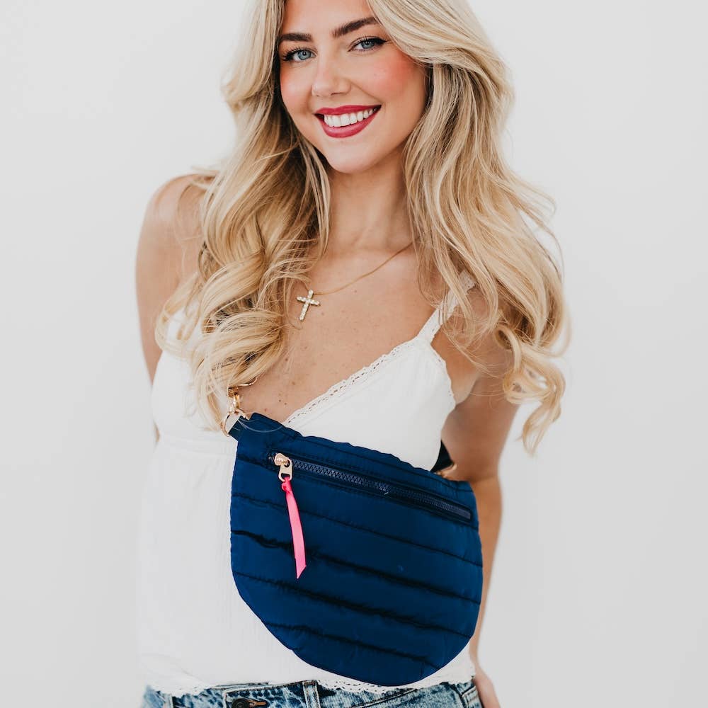 Jolie Puffer Belt Bag NEW COLORS!: Watercolor Orange Floral