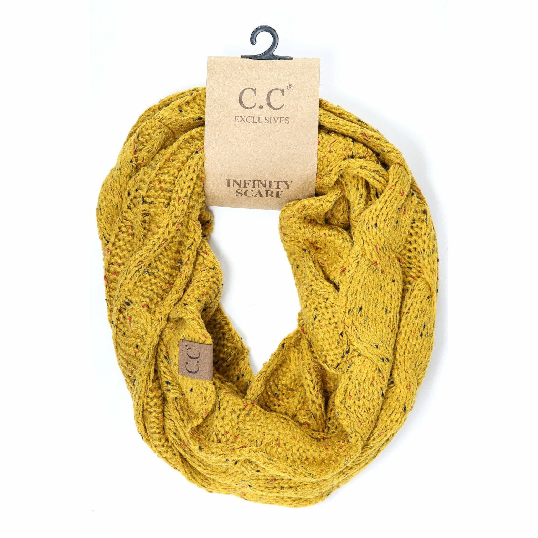Flecked CC Infinity Scarf SF33: Natural Grey