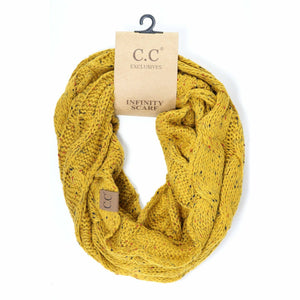 Flecked CC Infinity Scarf SF33: Natural Grey
