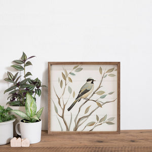 Solo Bird On Branch: 4 x 4 x 1