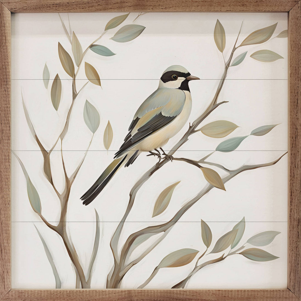 Solo Bird On Branch: 4 x 4 x 1