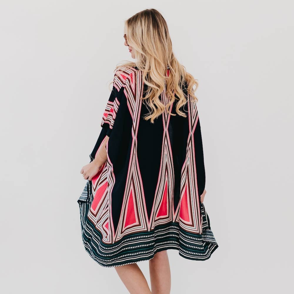 In The City Of Paradise Kimono: Black