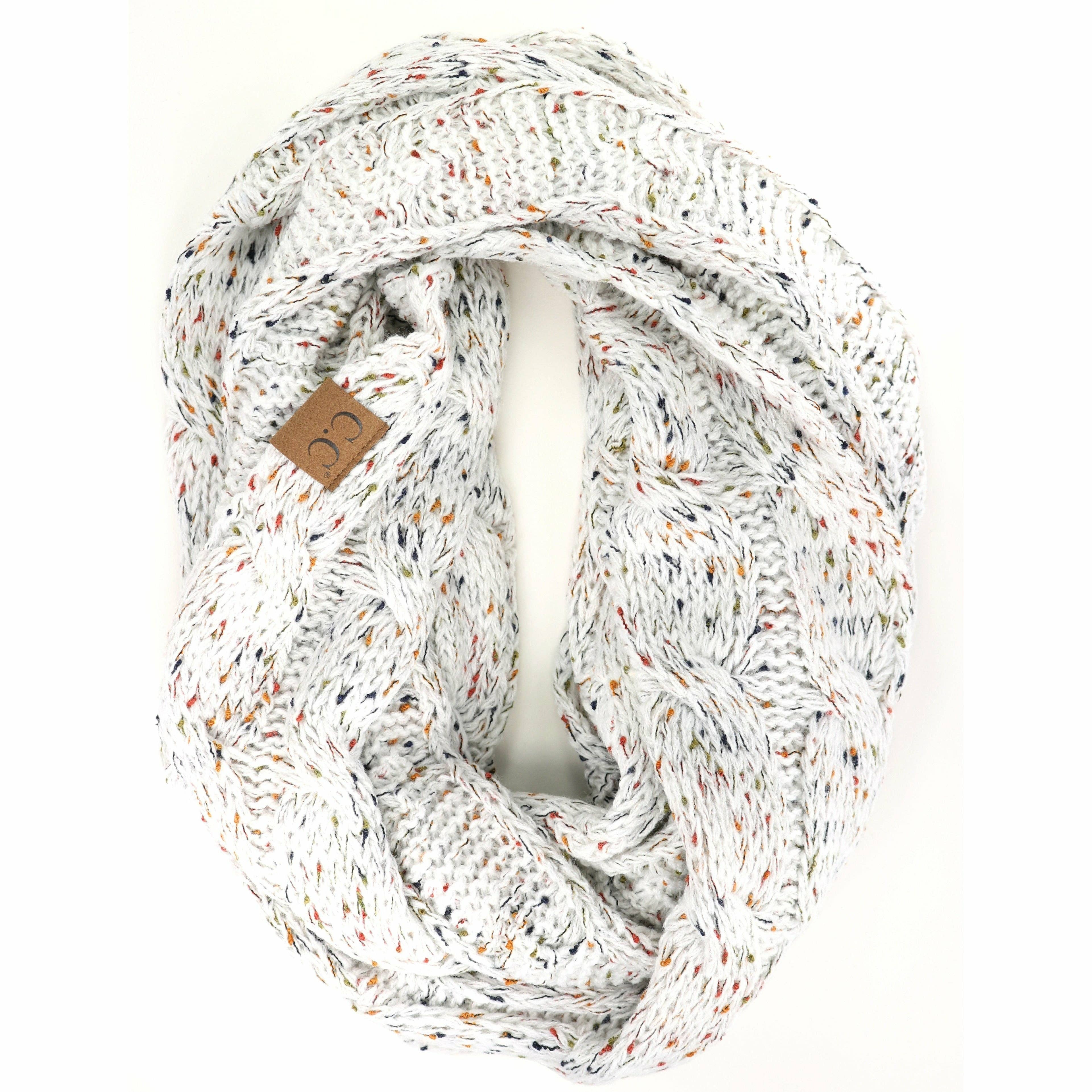 Flecked CC Infinity Scarf SF33: Natural Grey
