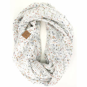 Flecked CC Infinity Scarf SF33: Natural Grey