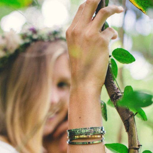 Warrior - Strong Fearless Cuff Bracelet: Yellow Gold