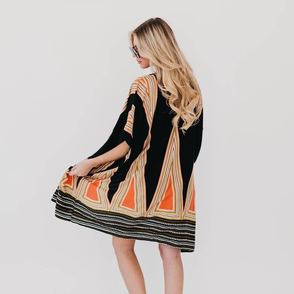 In The City Of Paradise Kimono: Black