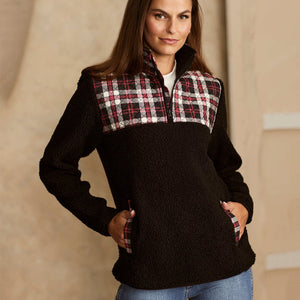 Teddy Fleece Pullover - Fireplace Plaid - Vera Bradley