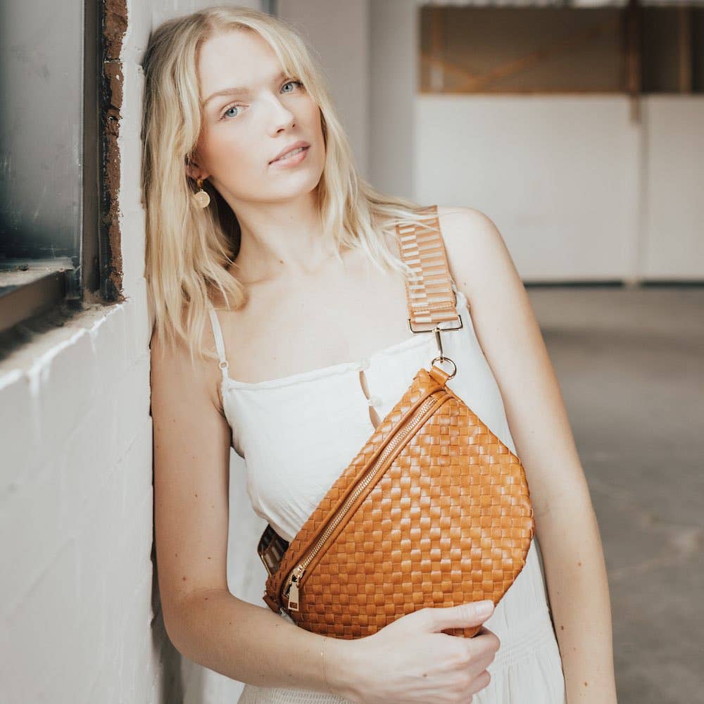 Woven Bum Bag : Checkered Black