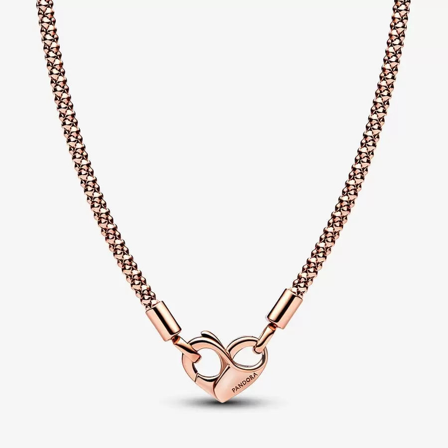 14k Rose gold-plated Studded Chain Necklace - Pandora - 382451C00-45