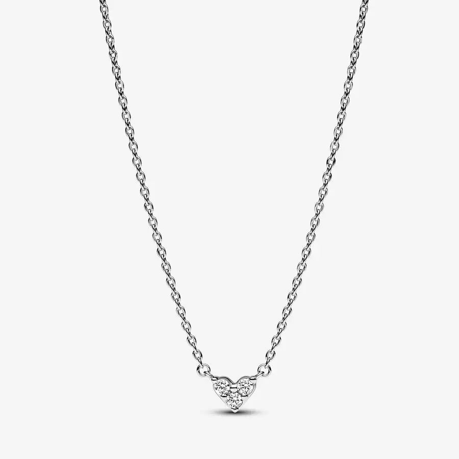 Triple Stone Heart Collier Necklace - Pandora - 393014C01-45