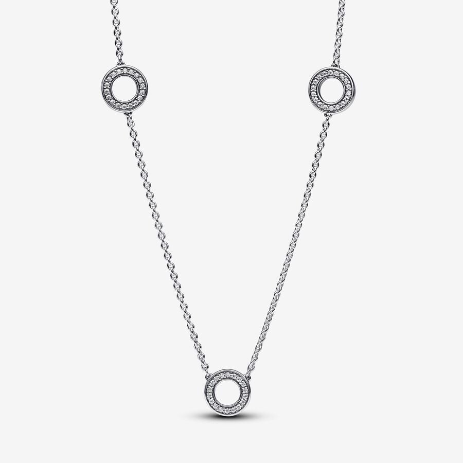 Pavé Circles Chain Necklace - Pandora - 393162C01