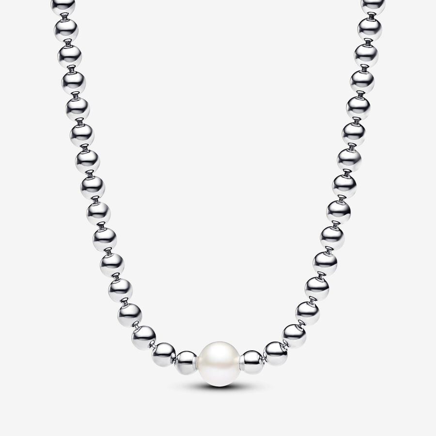 Treated Freshwater Cultured Pearl & Beads Collier Necklace - Pandora - 393176C01