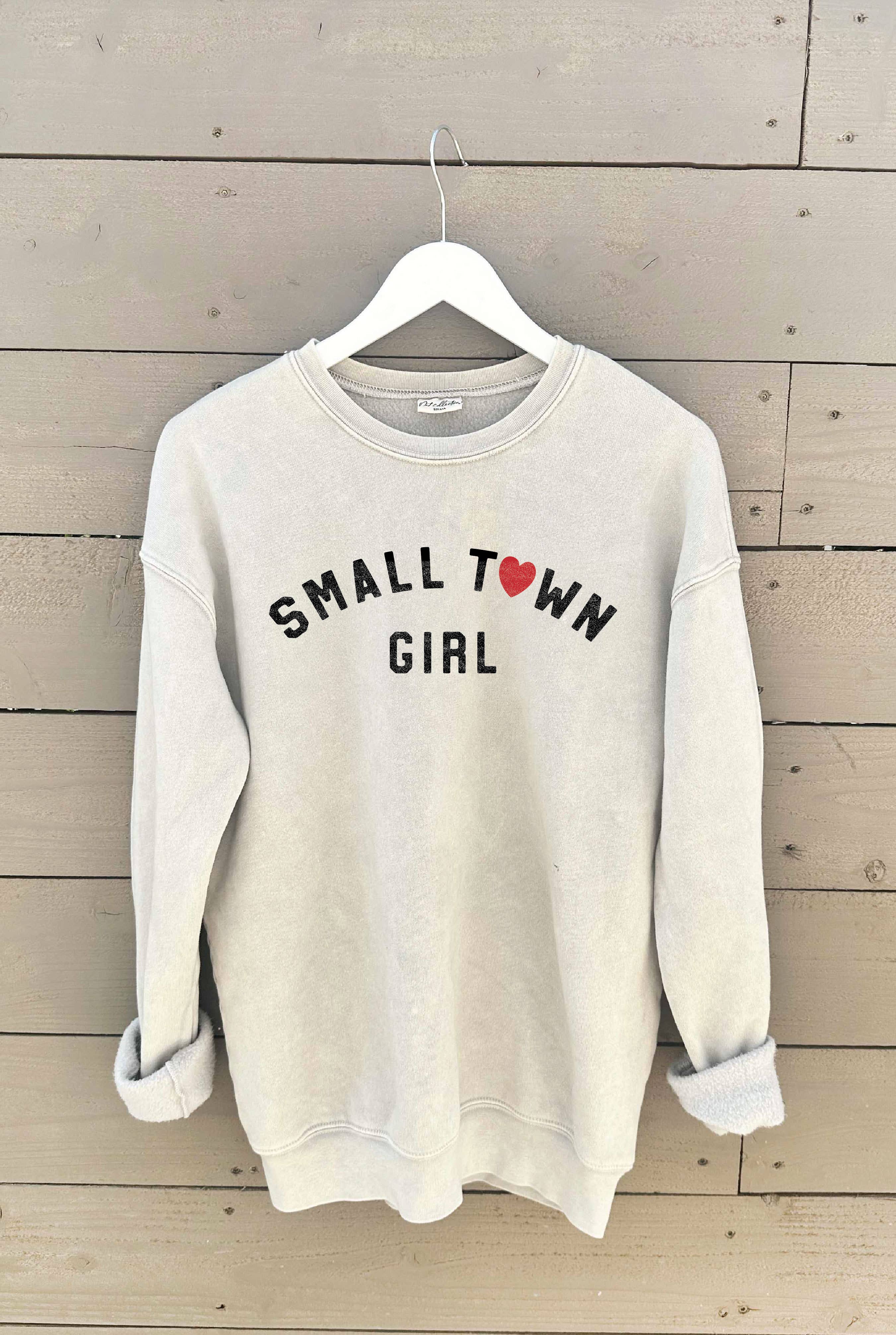 SMALL TOWN GIRL Mineral Graphic Sweatshirt: VINTAGE BLACK / L