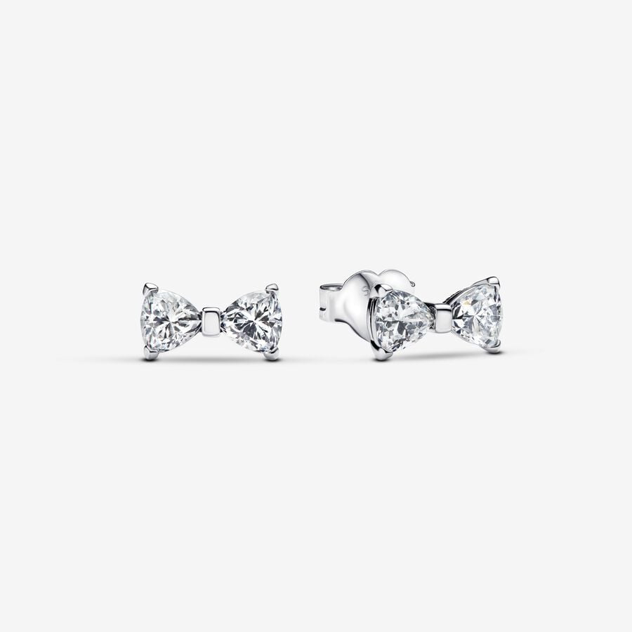 Small bow sterling silver stud earrings, 293542C01