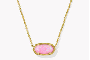 ELISA SHORT PENDANT NECKLACE - Carnation Kyocera Opal