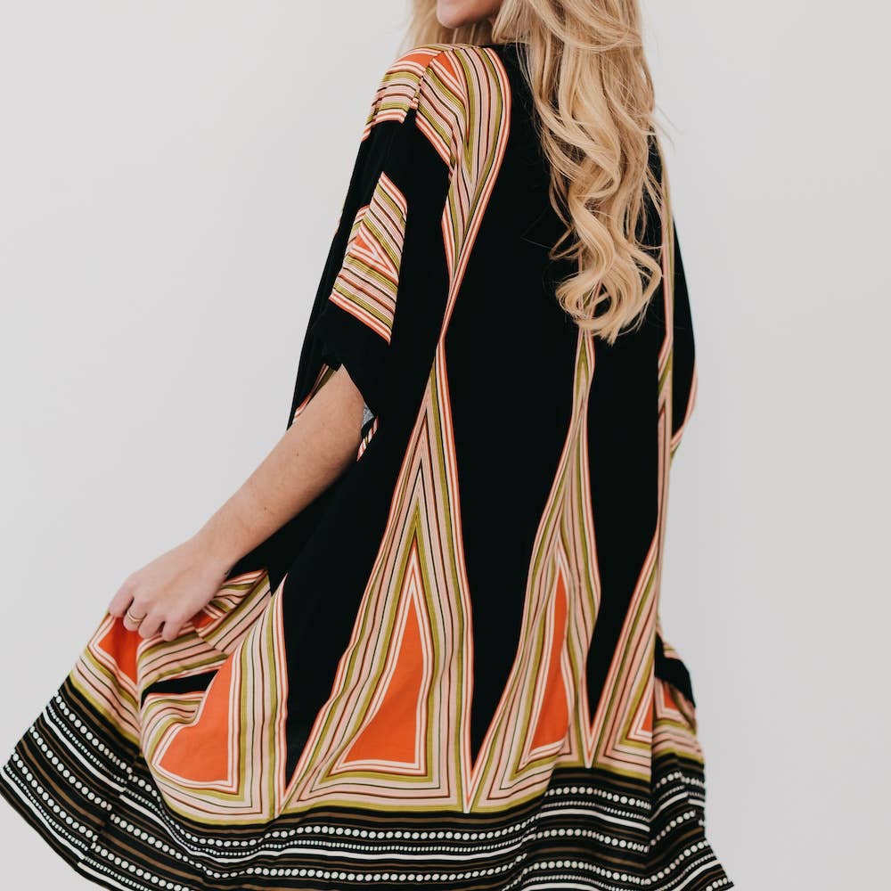 In The City Of Paradise Kimono: Black